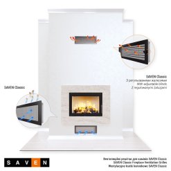 Вентиляционная решетка для камина SAVEN 11x24 графитовая. Фото 5