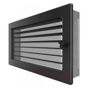 Fireplace ventilation grille SAVEN 17х30 graphite with blinds. Photo 2