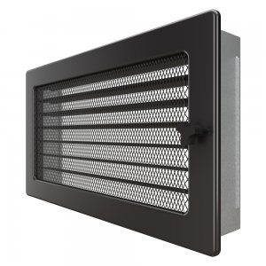 Вентиляционная решетка для камина SAVEN 17x30 графитовая с жалюзи. Фото 2