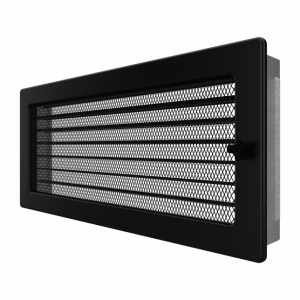 Fireplace ventilation grille SAVEN 17х37 black with blinds. Photo 2