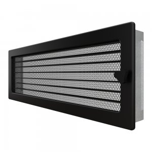 Fireplace ventilation grille SAVEN 17х49 black with blinds. Photo 2