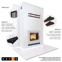 Вентиляционная решетка для камина SAVEN Loft 60x600 черная. Фото 4