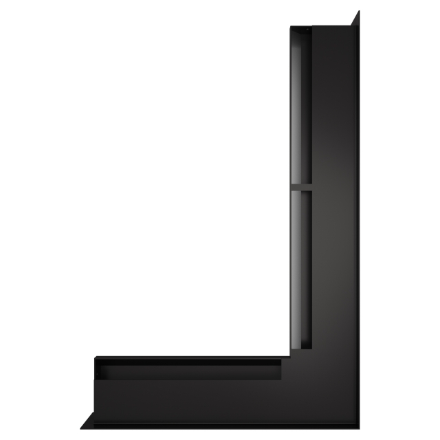 Вентиляционная решетка для камина 60х600х400 SAVEN Loft Angle угловая правая черная. Фото 2