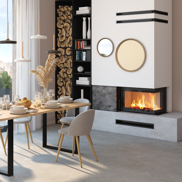 Каминная топка угловая SAVEN Energy 75х50х47L (15,1 kW) ECO. Фото 13
