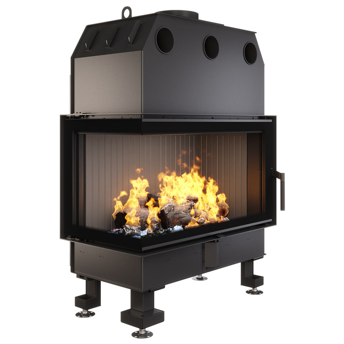 Каминная топка угловая SAVEN Energy 85х50х47L Black (17,0 kW) ECO