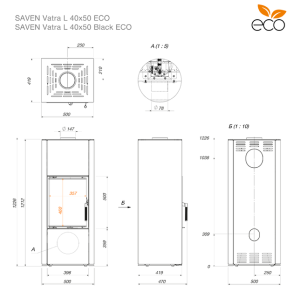 Piec wolnostojący SAVEN Vatra L 40х50 Black ECO. Zdjęcia 15