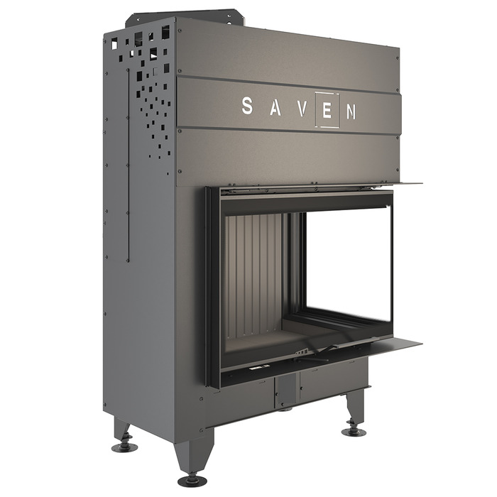 Каминная топка угловая SAVEN Energy Up 75х50х47R Black (15,1 kW) ECO. Фото 7