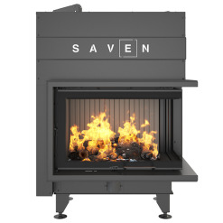 Каминная топка угловая SAVEN Energy Up 75х50х47R Black (15,1 kW) ECO. Фото 2