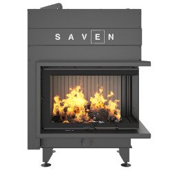 Каминная топка угловая SAVEN Energy Up 75x50x47R Black (15,1 kW) ECO. Фото 2