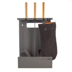 Fireplace tools set SAVEN Set 3 L white. Photo 8