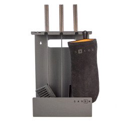 Fireplace tools set SAVEN Set 3 L black. Photo 6