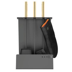 Fireplace tools set SAVEN Set 4 L white. Photo 4