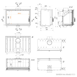 Камінна вставка SAVEN Into 90х62 ECO. Фото 18