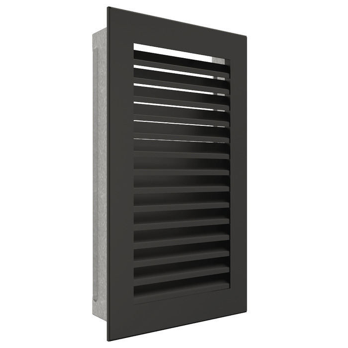 Fireplace ventilation grille SAVEN Hide Vertical 30х17 black. Photo 2