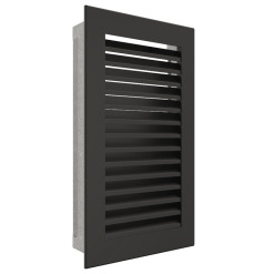 Fireplace ventilation grille SAVEN Hide Vertical 30х17 black. Photo 2