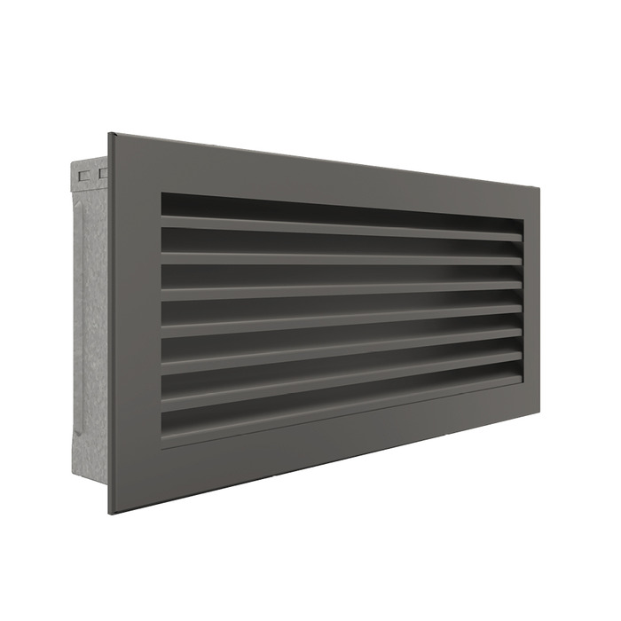 Fireplace ventilation grille SAVEN Hide 17х37 graphite. Photo 2