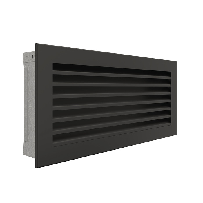 Fireplace ventilation grille SAVEN Hide 17х37 black. Photo 2