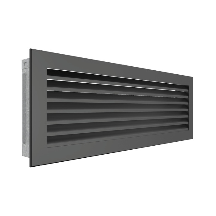 Fireplace ventilation grille SAVEN Hide 17х49 graphite. Photo 2