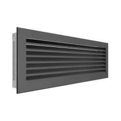 Fireplace ventilation grille SAVEN Hide 17х49 graphite. Photo 2