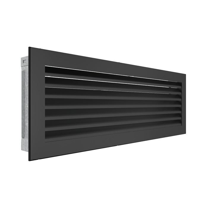Fireplace ventilation grille SAVEN Hide 17х49 black. Photo 2