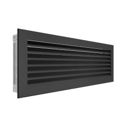 Fireplace ventilation grille SAVEN Hide 17х49 black. Photo 2