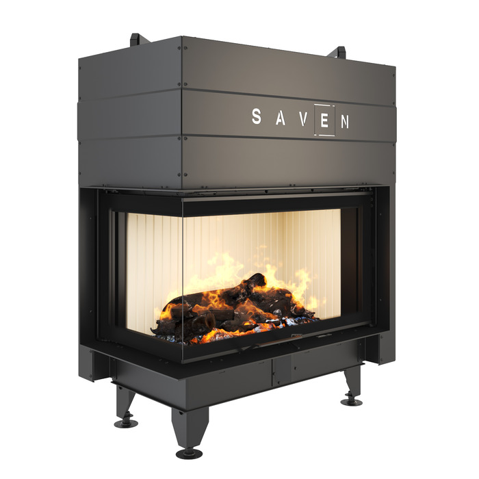 Каминная топка угловая SAVEN Energy Up 85х50х47L (17,0 kW) ECO. Фото 3D