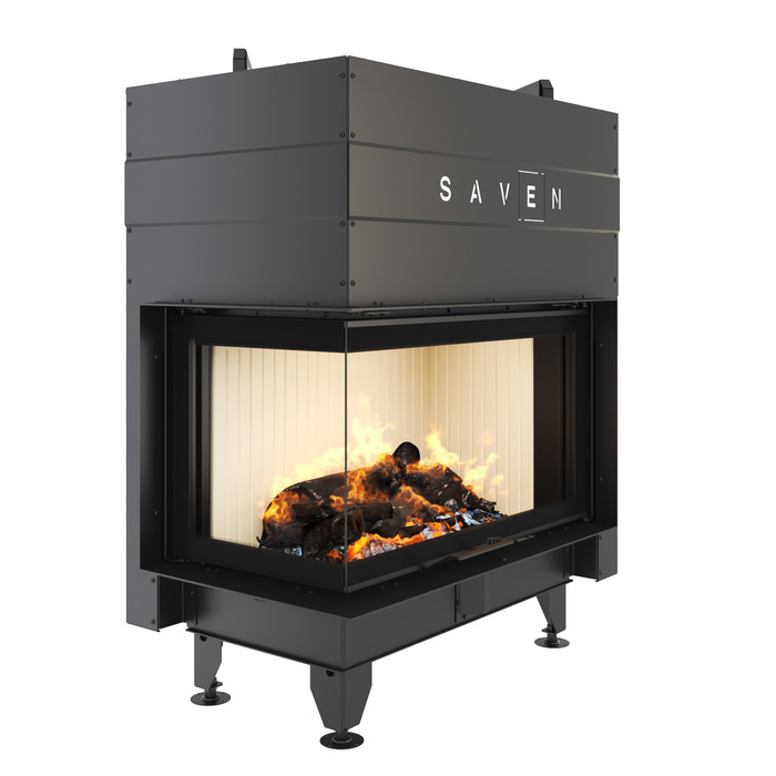 Каминная топка угловая SAVEN Energy Up 85х50х47L (17,0 kW) ECO. Фото 3D