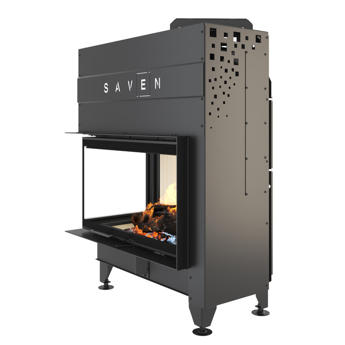 Каминная топка угловая SAVEN Energy Up 85х50х47L (17,0 kW) ECO. Фото 3D