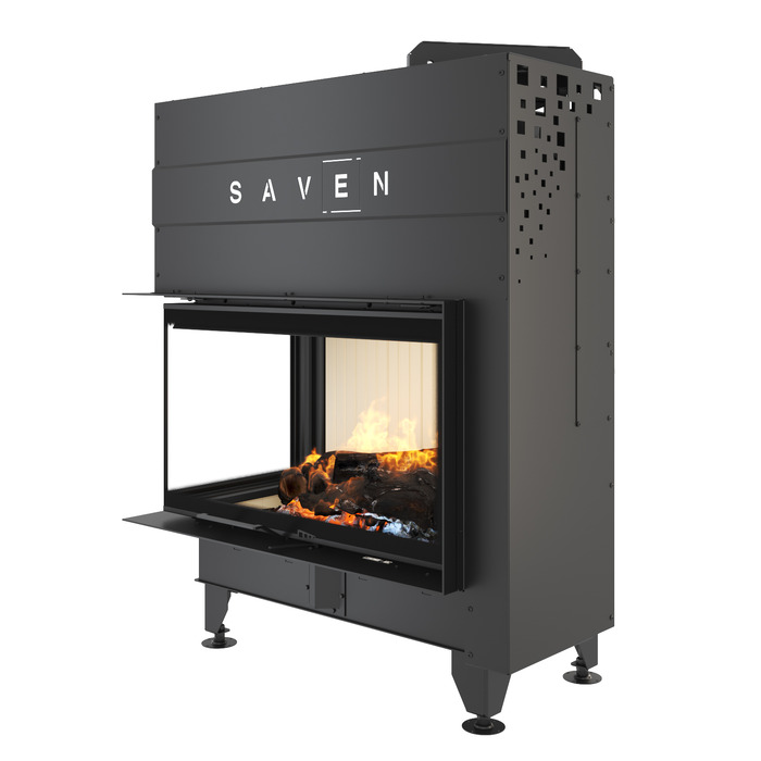 Каминная топка угловая SAVEN Energy Up 85х50х47L (17,0 kW) ECO. Фото 3D