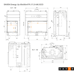 Wkład kominkowy SAVEN Energy Up 85x50x47R (17,0 kW) ECO. Zdjęcia 13