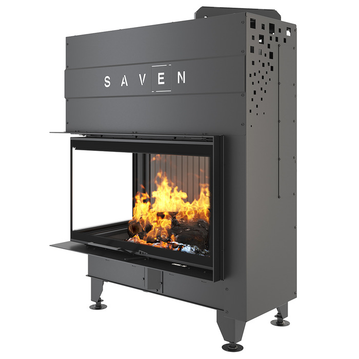 Каминная топка угловая SAVEN Energy Up 85х50х47L Black (17,0 kW) ECO. Фото 4
