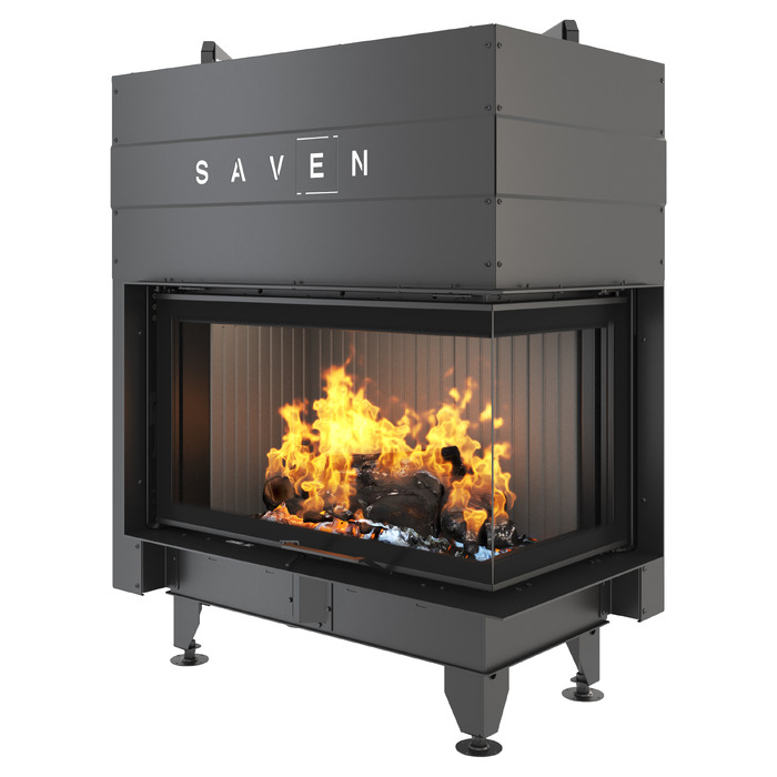 Камінна топка кутова SAVEN Energy Up 85x50x47R Black (17,0 kW) ECO