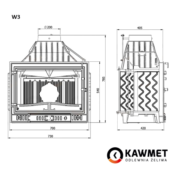 Каминная топка KAWMET W3 (16.7 kW). Фото 36