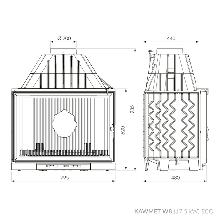 Wkład kominkowy KAWMET W8 (17.5 kW) ECO. Zdjęcia 10