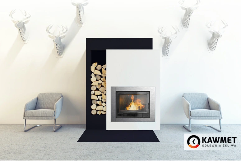 Wkład kominkowy KAWMET W12 (19.4 kW) we wnętrzu