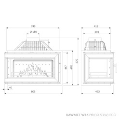 Камінна топка KAWMET W16 PB (13.5 kW) ECO. Фото 8