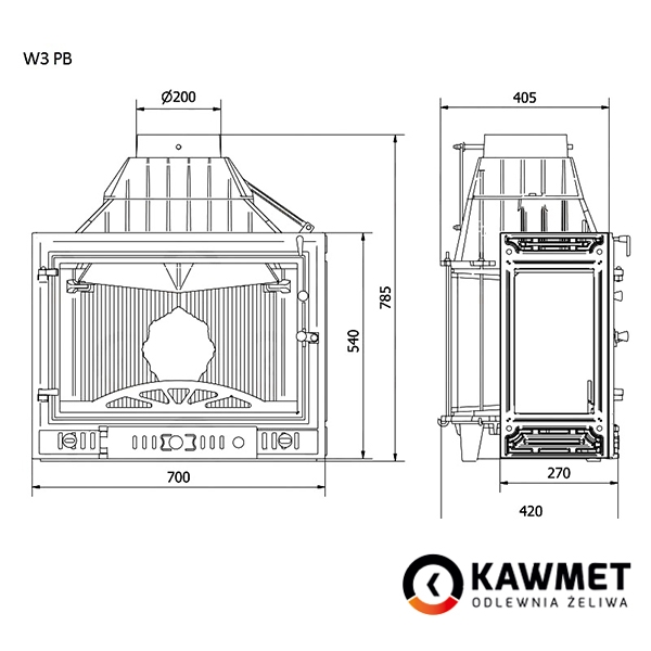 Wkład kominkowy KAWMET W3 PB (16.7 kW). Zdjęcia 9