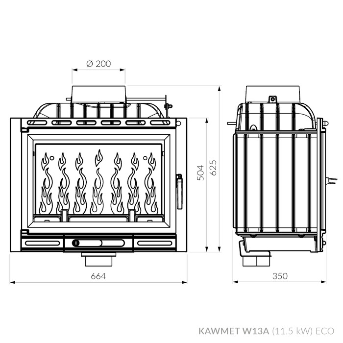 Wkład kominkowy KAWMET W13A (11.5 kW) ECO. Zdjęcia 5