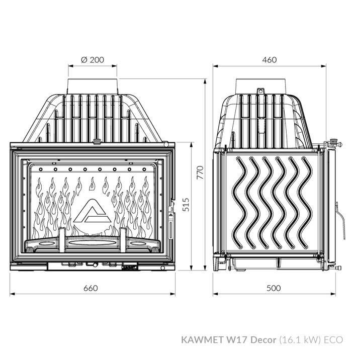 Камінна топка KAWMET W17 Dekor (16.1 kW) EСO. Фото 8