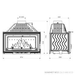 Wkład kominkowy KAWMET W15 (16.3 kW) ECO. Zdjęcia 10