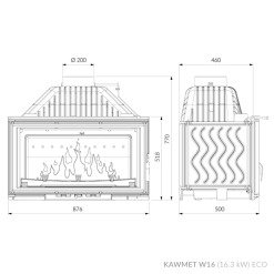 Wkład kominkowy KAWMET W16 (16.3 kW) ECO. Zdjęcia 8