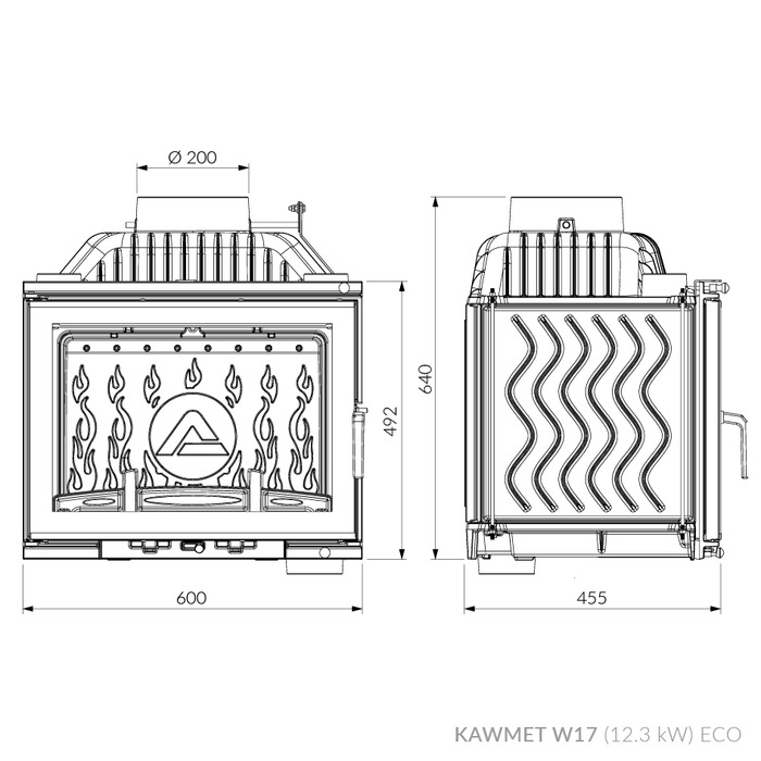 Wkład kominkowy KAWMET W17 (12.3 kW) ECO. Zdjęcia 8