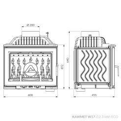 Wkład kominkowy KAWMET W17 (12.3 kW) ECO. Zdjęcia 8
