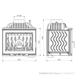 Камінна топка KAWMET W17 Dekor (12.3 kW) EСO. Фото 8