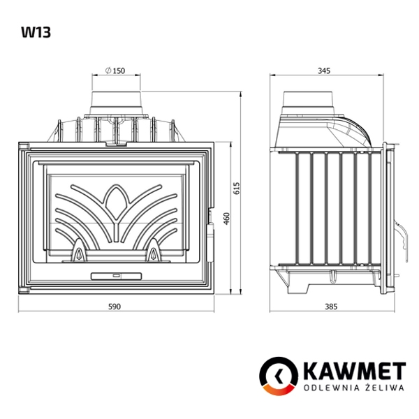 Камінна топка KAWMET W13 (9.5 kW). Фото 8
