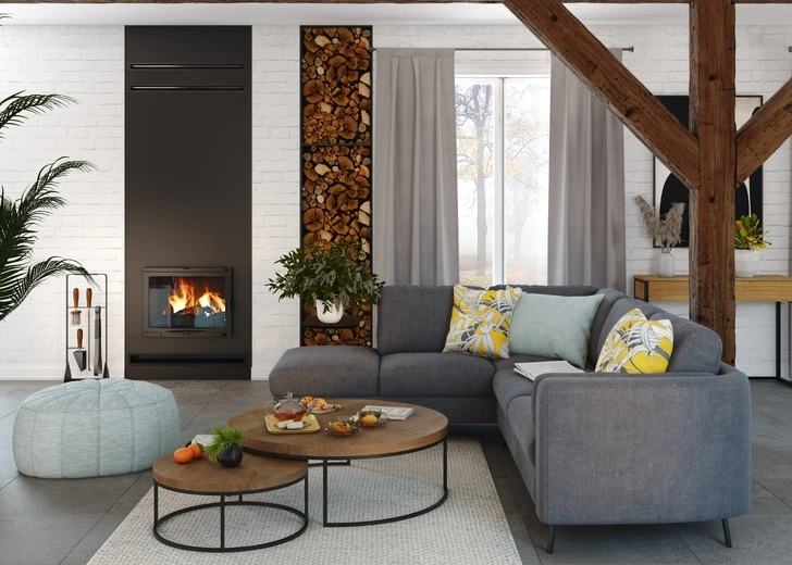 Wkład kominkowy KAWMET W17 Panorama (16.1 kW) ECO we wnętrzu