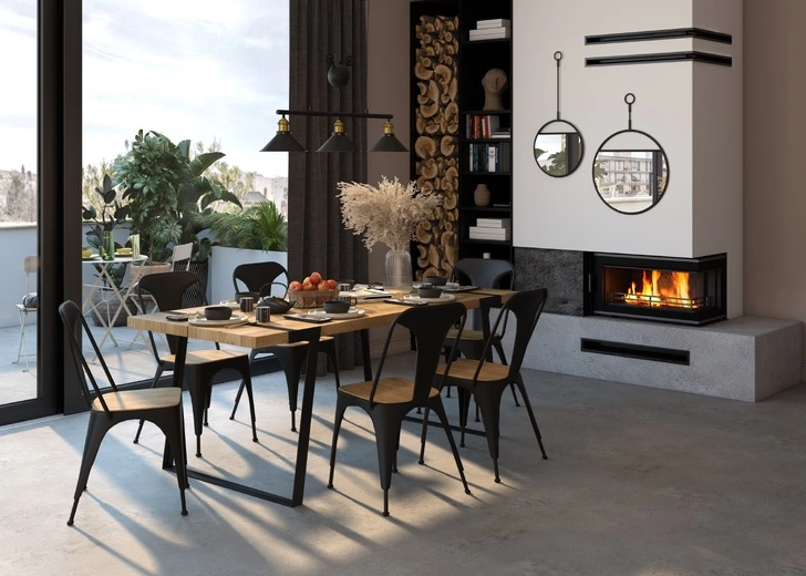 Wkład kominkowy KAWMET W16 LB Black (13.5 kW) ECO we wnętrzu