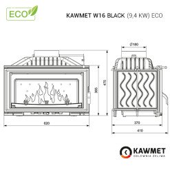 Fireplace insert KAWMET W16 Black (9.4 kW) ECO. Photo 8
