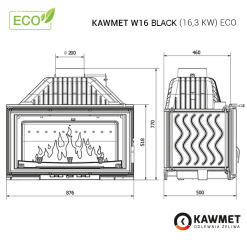 Камінна топка KAWMET W16 Black (16.3 kW) ECO. Фото 8