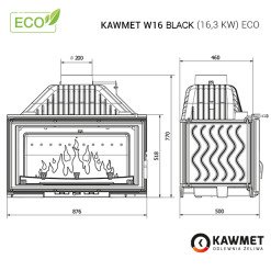 Fireplace insert KAWMET W16 Black (16.3 kW) ECO. Photo 8